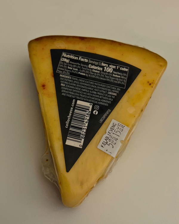 cuña queso fontal cello “smoky pepper” – 141g