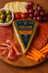 cuña cello dijon & herb – queso fontal con mezcla artesanal de especias